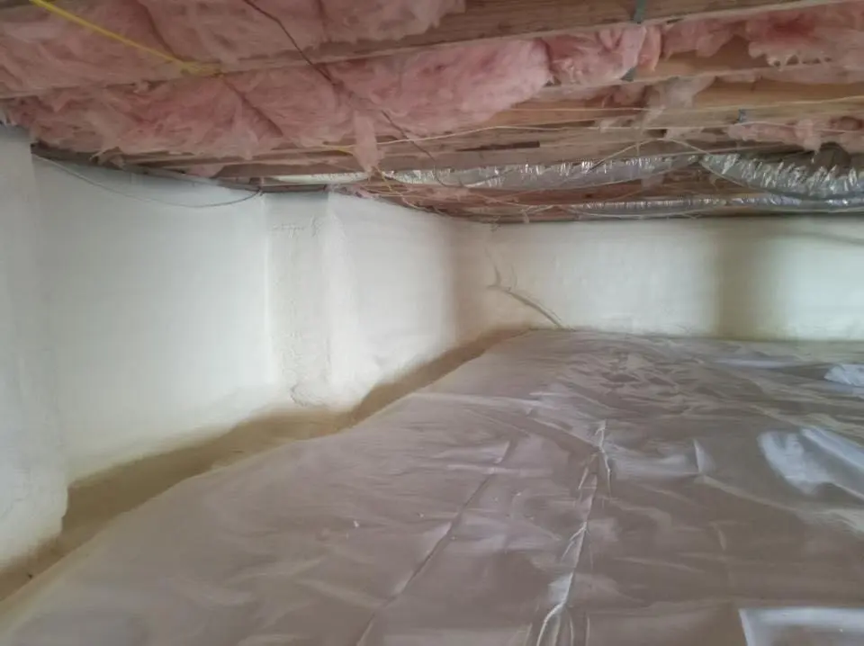 Crawl space encapsulation with closed-cell spray foam for Roof Leak Repair in Brownstown